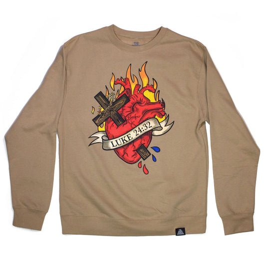 Heart On Fire Crewneck Sweater